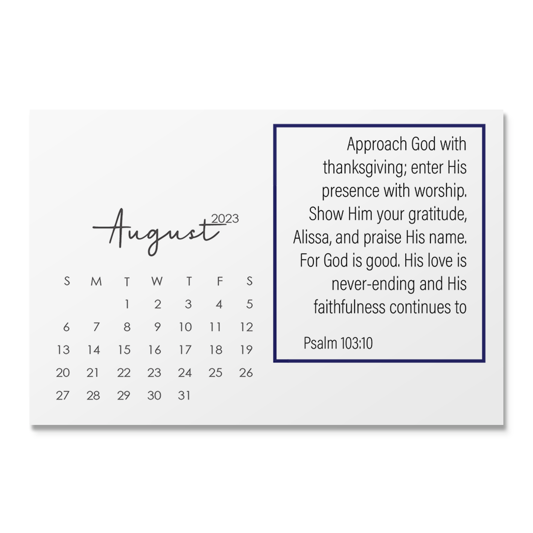 Calendar - Trust in His Faithfulness