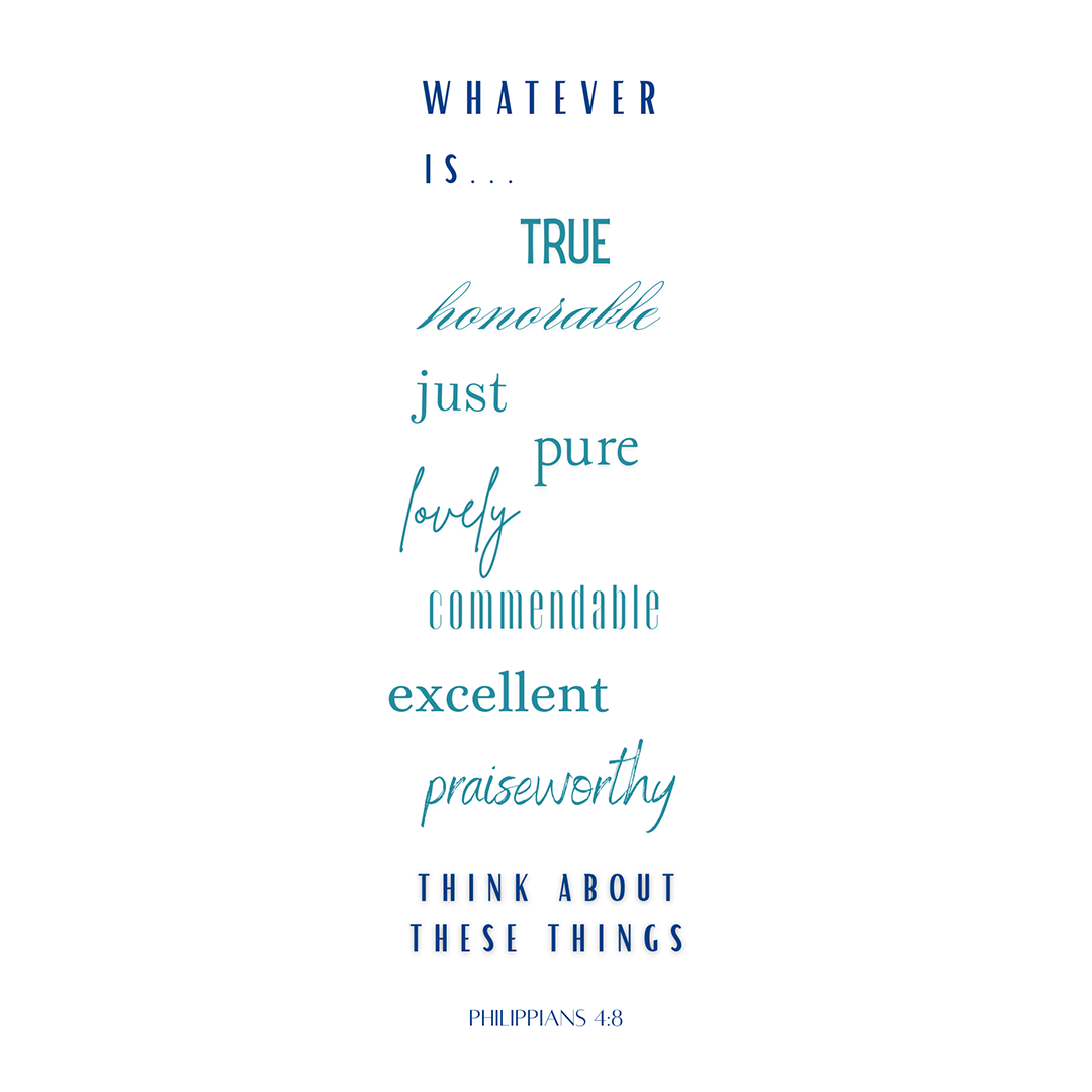 Philippians 4:8 Bookmark (Single)