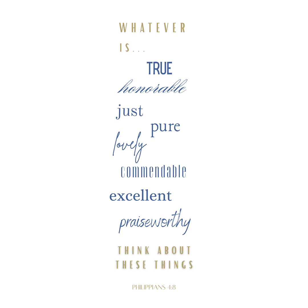 Philippians 4:8 Bookmark (Single)