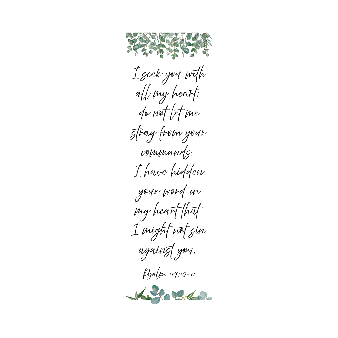 Psalm 119:10-11 Bookmark (Single)