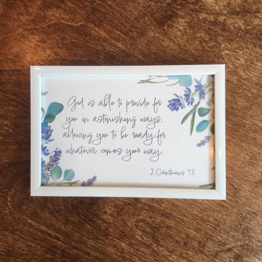 Framed Print - 2 Corinthians 9:8 - 4x6