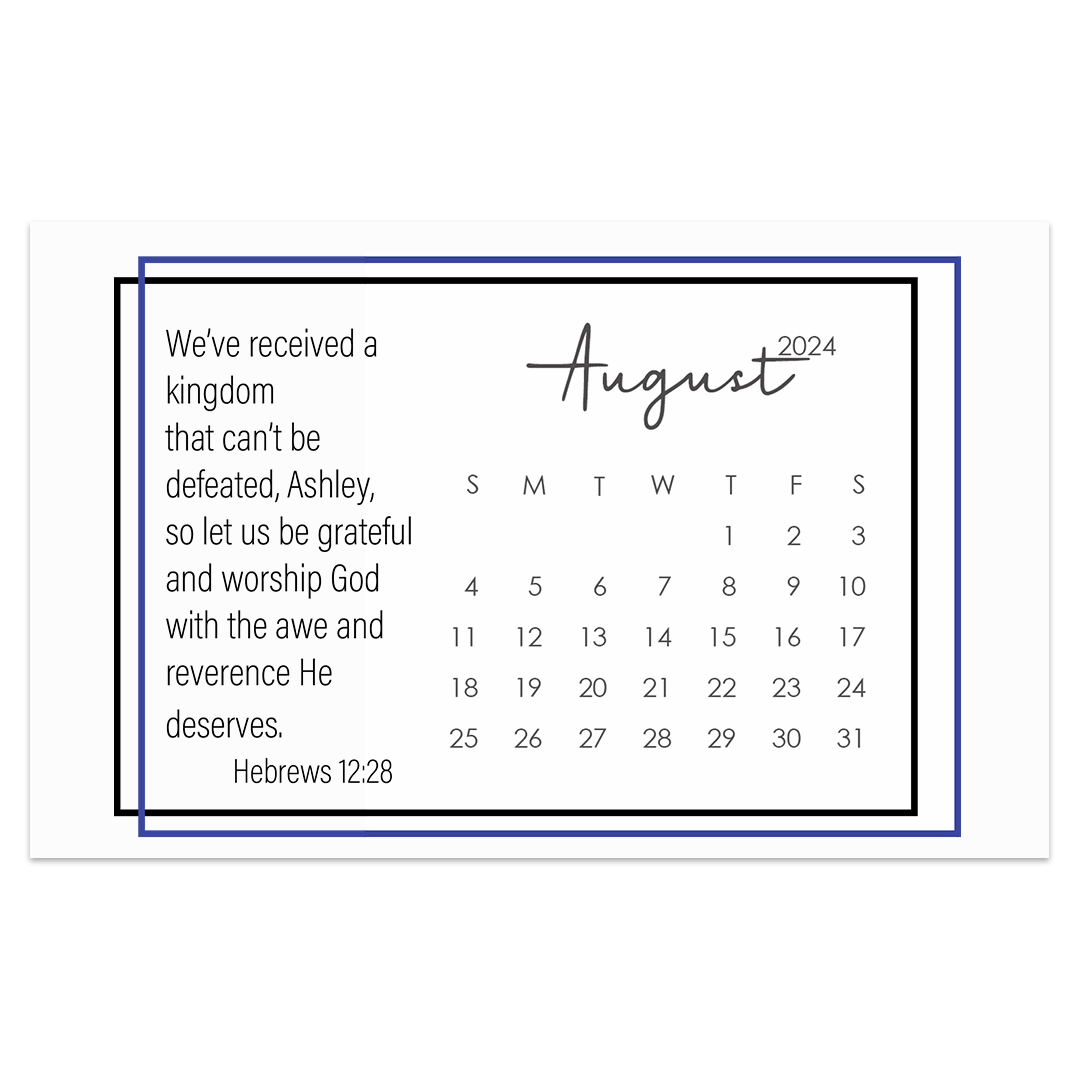 Calendar - Behold! A Year Living in AWE of GOD