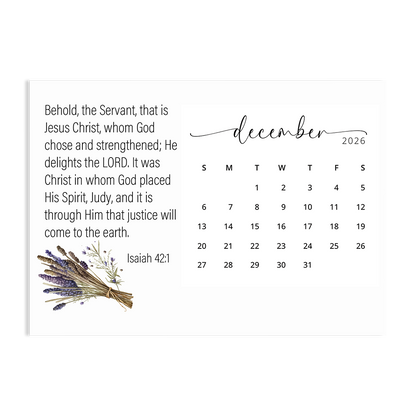 Behold! A Year Living in AWE of GOD - 2026 Calendar