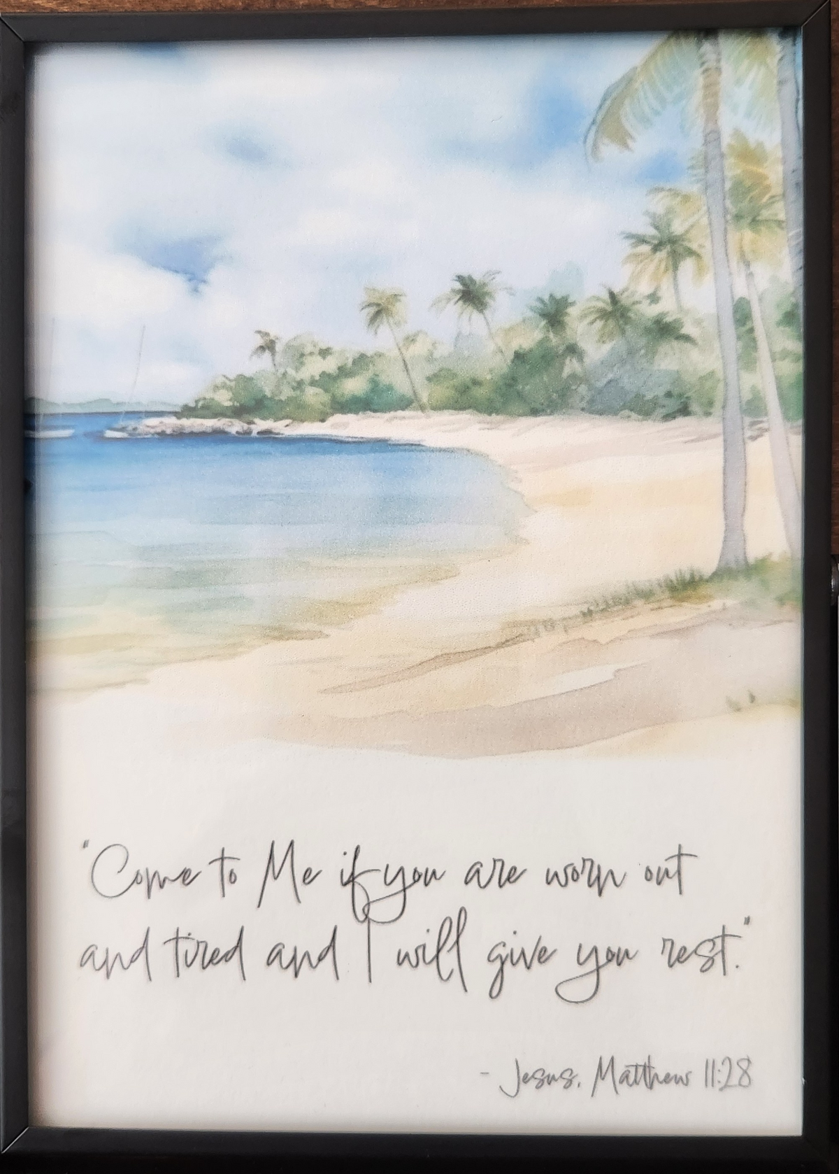 Framed Print - Matthew 11:28 - 5x7