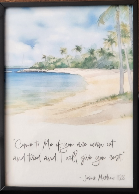 Framed Print - Matthew 11:28 - 5x7